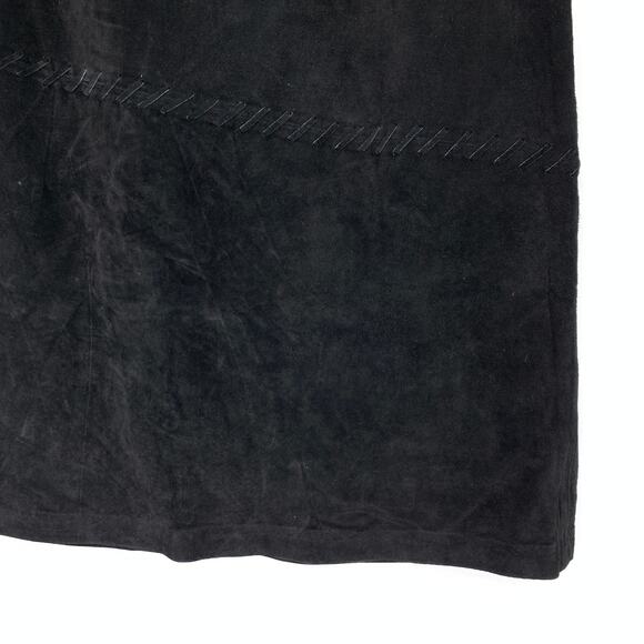 Sonoma Suede Skirt Womens 12 Black Midi High Waist Leather Lined Vintage - Picture 4 of 5